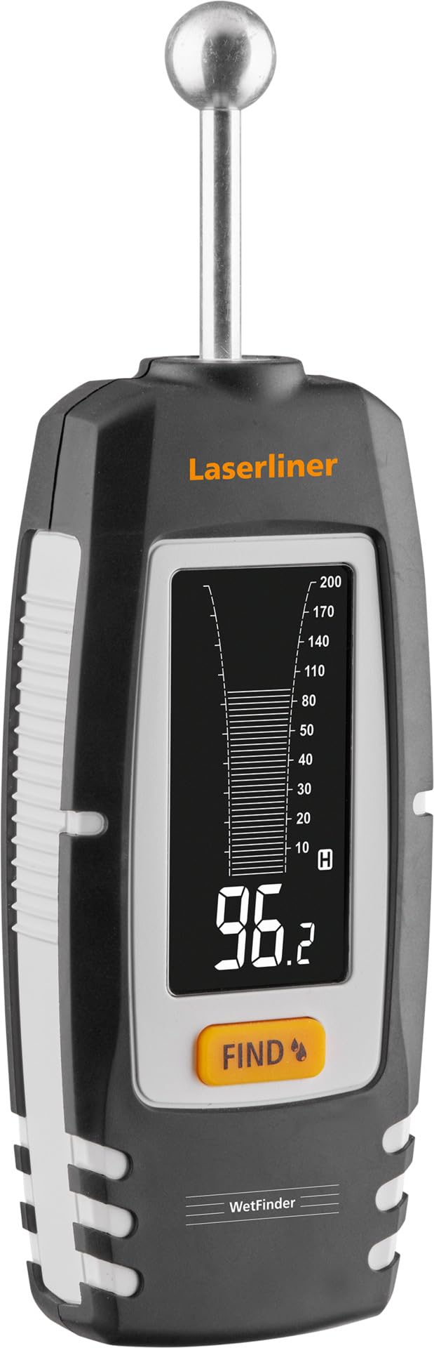 Laserliner Higrómetro digital, WetFinder, dispositivo de medición de temperatura y humedad, cálculo del punto de rocío, pantalla min/max