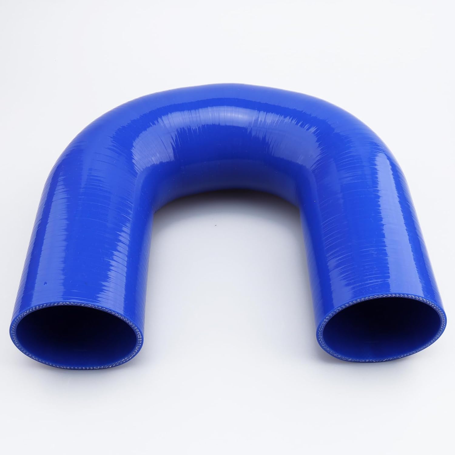 ID 2" (51mm), U Shape Hose, 180 Degree Elbow Coupler, Center to Center Distance 5.12" (130 mm), Leg Length 7.25" (184mm), 3-Ply Reinforced, Automotive Pure Silicone Hose, Blue