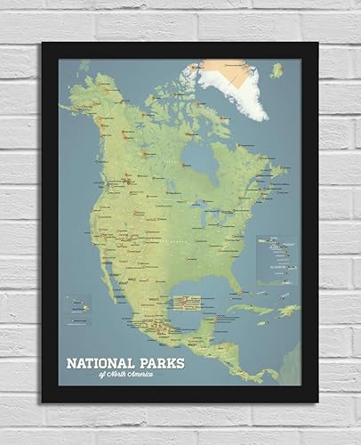 Miniatura 4 de Best Maps Ever Póster de Parques Nacionales de América del Norte de 18 x 24 pulgadas (Tierra Natural)