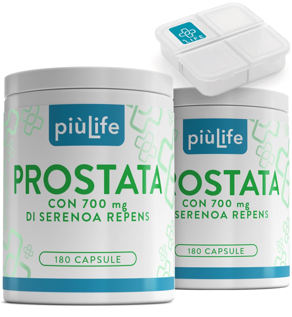 Serenoa Repens Prostata Integratore 700mg PiùLife, 360 Capsule | 2 al giorno, Sa
