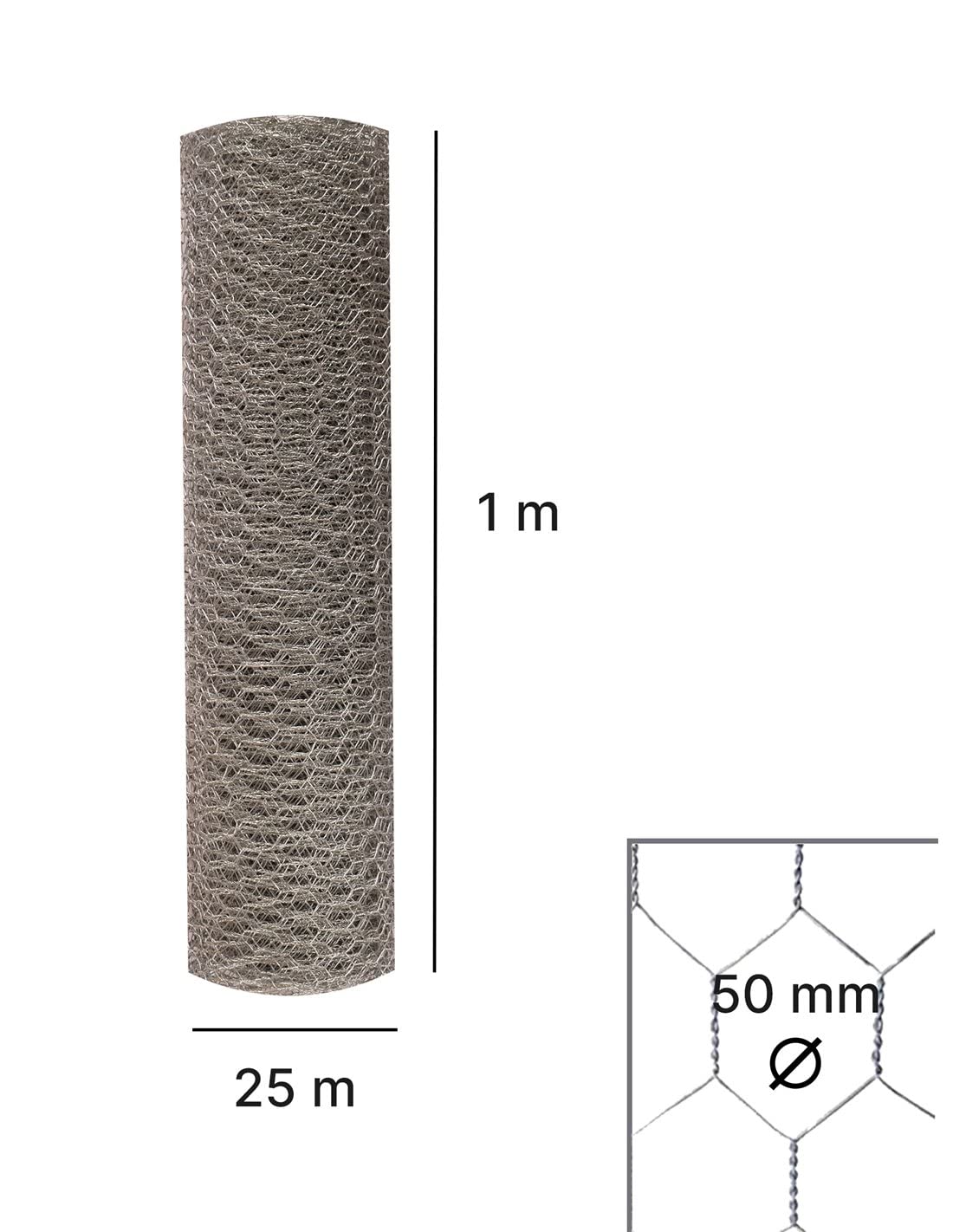 Jardin202 - Malla Hexagonal Galvanizada para Cercados | Ideal para Jardín y Protección de Animales | Rollos de 0,5x10m, 1x10m, 1x25m y 1x50m | 25mm 1x25m (Verde) — view 9