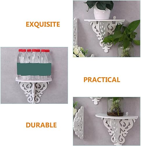 Miniatura 3 de Cabilock Estantes flotantes de pared, 2 soportes para macetas montados en la pared, estantes para colgar en la pared, estantes para macetas de