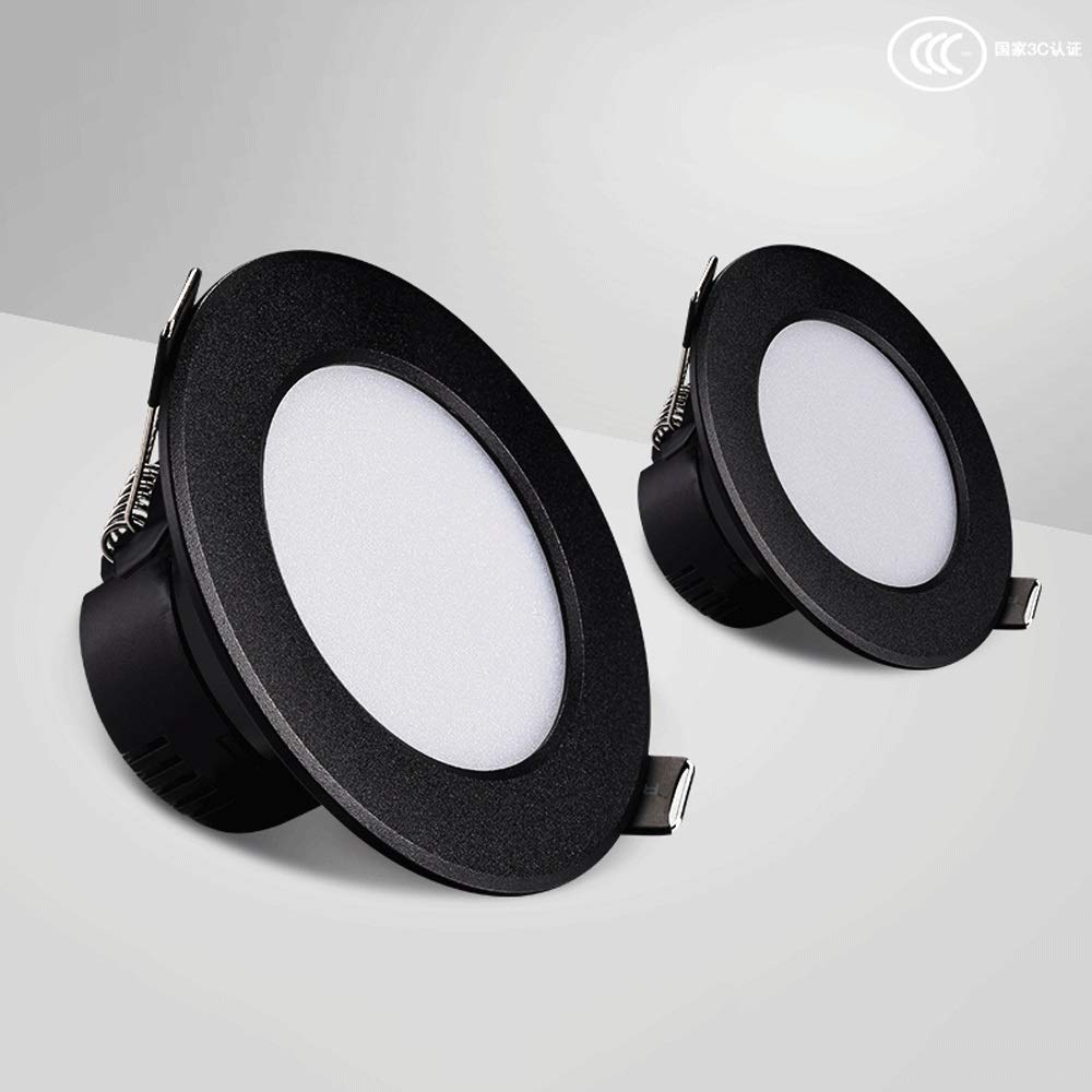 Foco de Techo Empotrado de Aluminio Fundido a presión Negro con Rejilla Ted, Panel LED antideslumbrante, luz de Techo empotrada Creativa nórdica posmoderna, escaparate de Tienda de