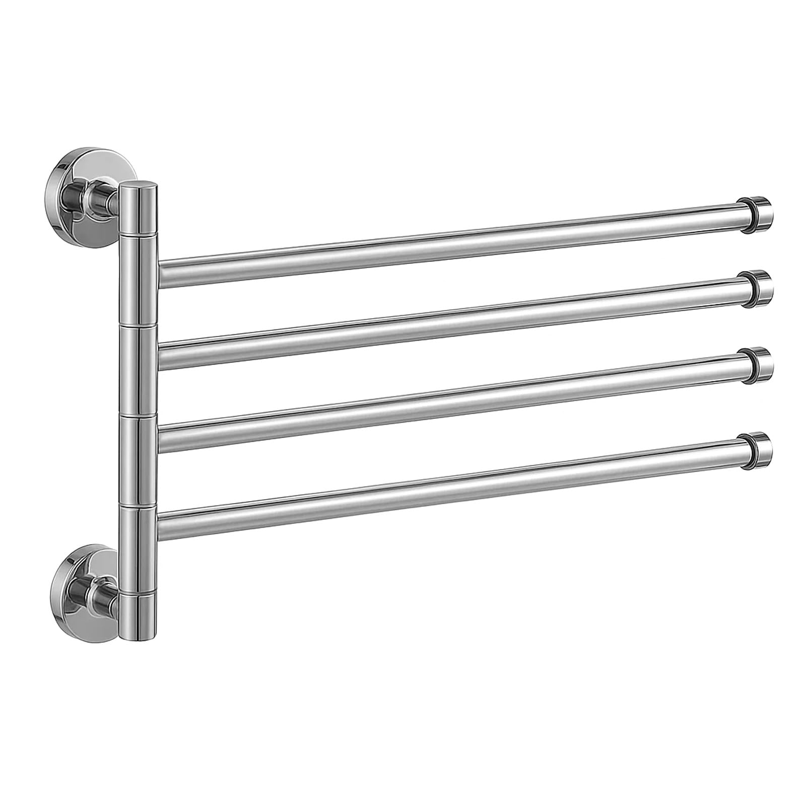 Evergoods Sliver Swivel Towel Rail 4-Arm, Stainless Steel Wall Mounted Towel Rack Holder, Space-Saving Bath Rack For Bathroom, Bedroom, Living Room & Balcony