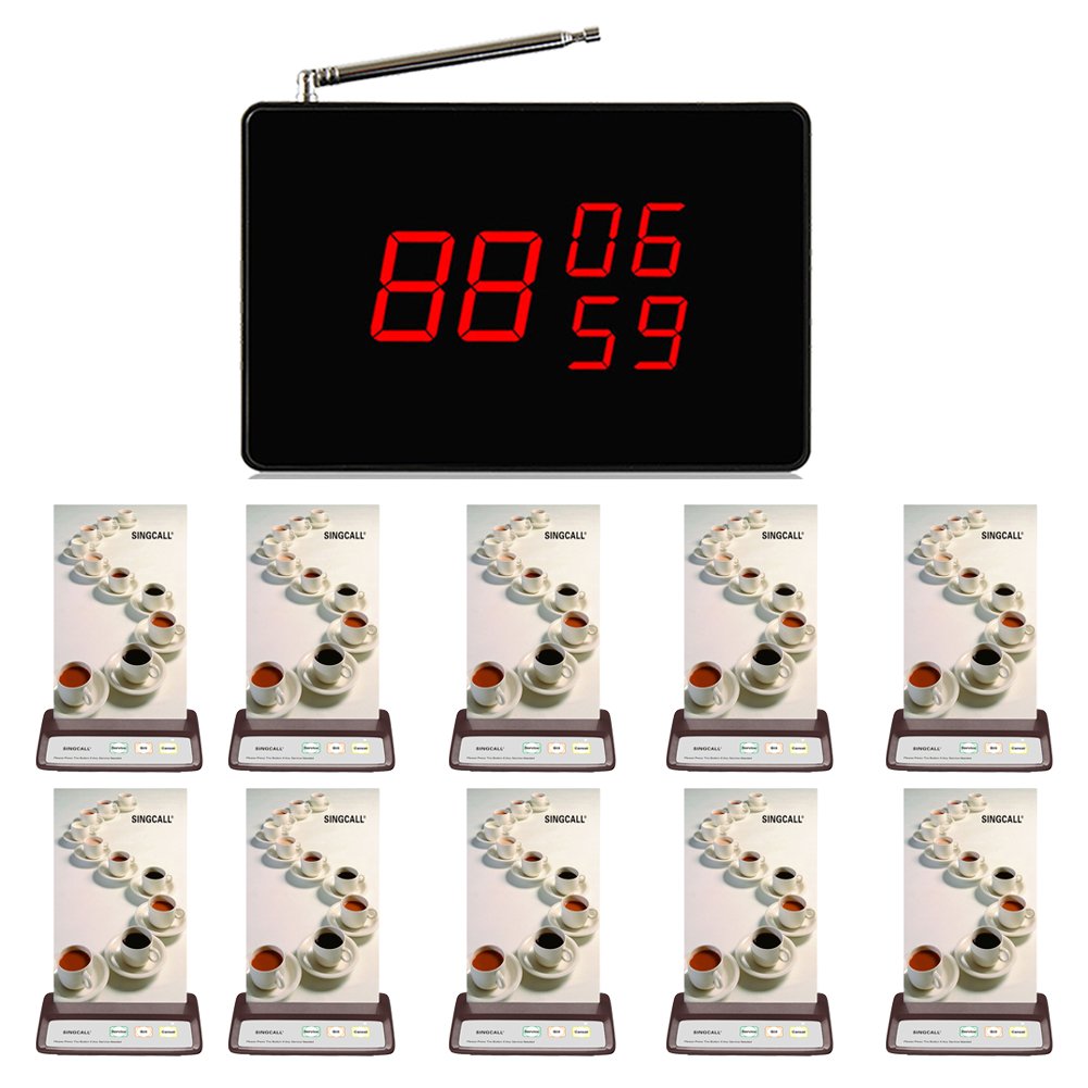 Buy SINGCALL Restaurant Cafe Server Pager System, Server Table Pager System, Small Fixed