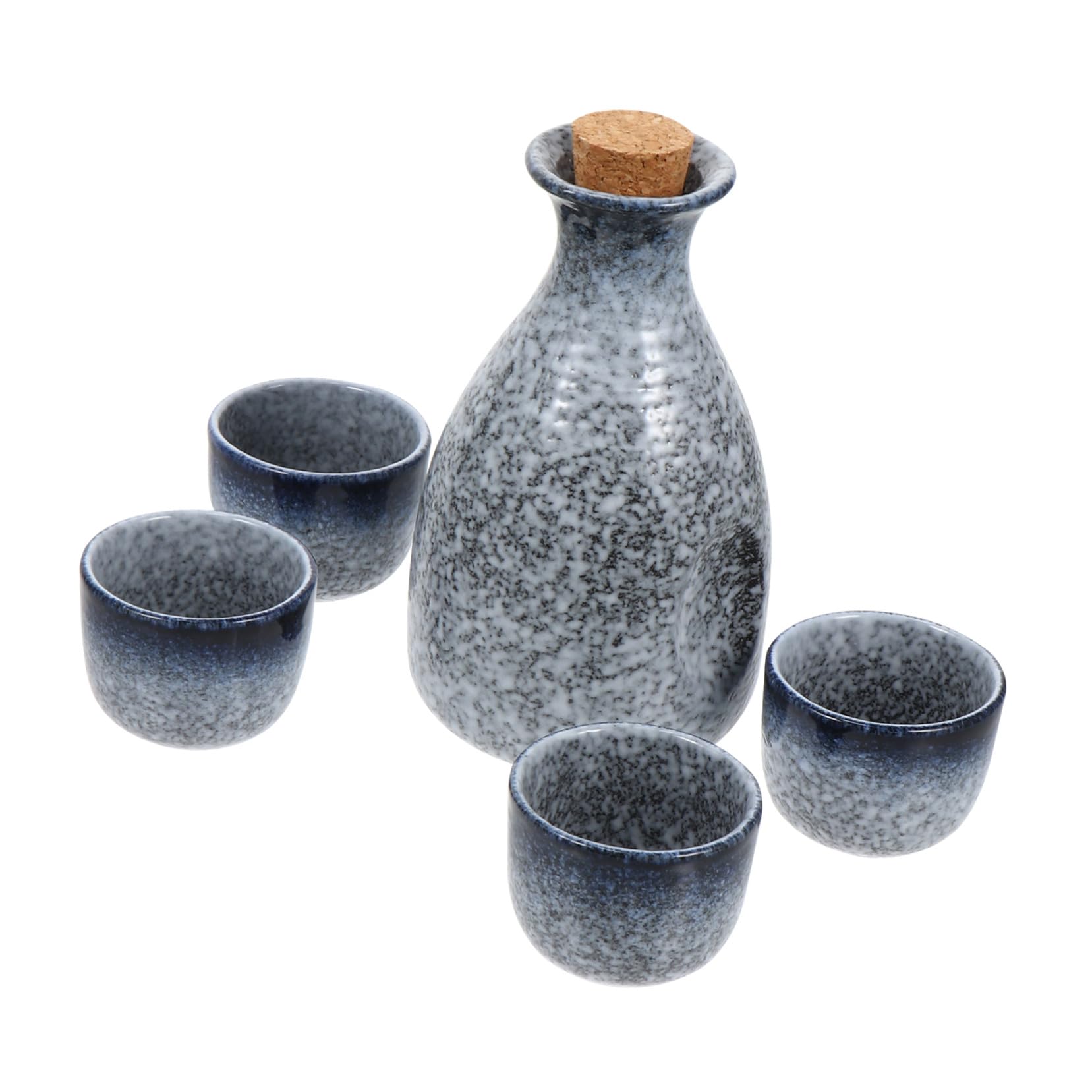 Sosoport Juego de Jarra y Copas de Sake Estilo Japonés, 1 Set de Cerámica