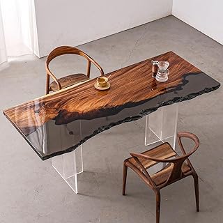 Walnut Custom Large Resin Epoxy Table, Epoxy River Table, Natural Wood, Wooden Office Desk, Meeting, Kitchen, Dining Room, Living Room, Home Decor