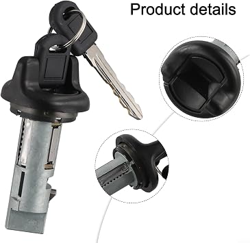 Ignition Switch Lock Cylinder With 2 Keys For Chevrolet for GMC for PONTIAC for OLDSMOBILE for ISUZU 1995-1999 Replace 12369498 702671 Direct Install Black ABS