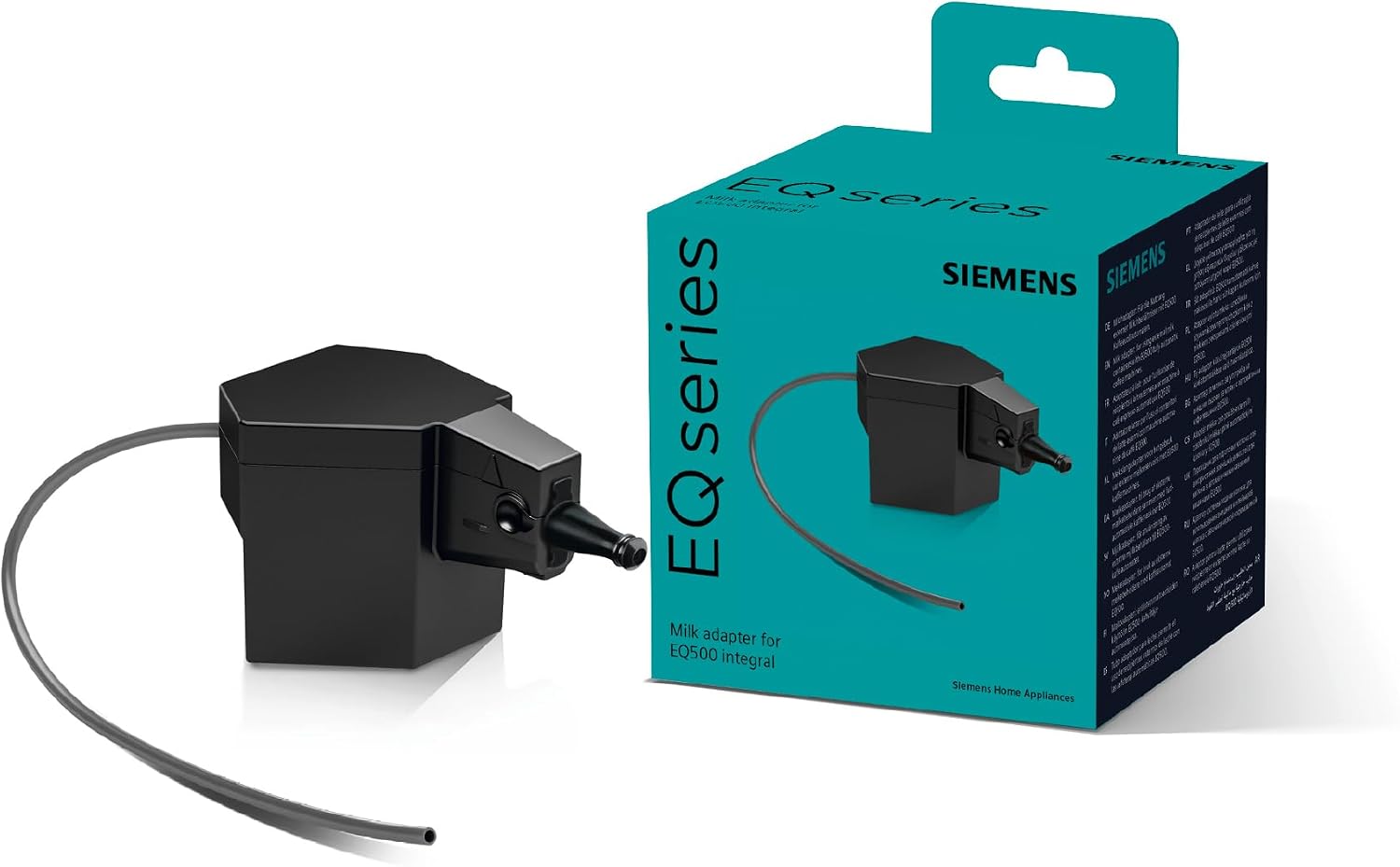 Siemens TZ50001 süt kabı adaptörü, özellikle harici süt kapları kullanmak için Siemens EQ.500 tam otomatik kahve makineleri geliştirildi, orijinal aksesuarlar, bulaşık makinesinde yıkanabilir, siyah