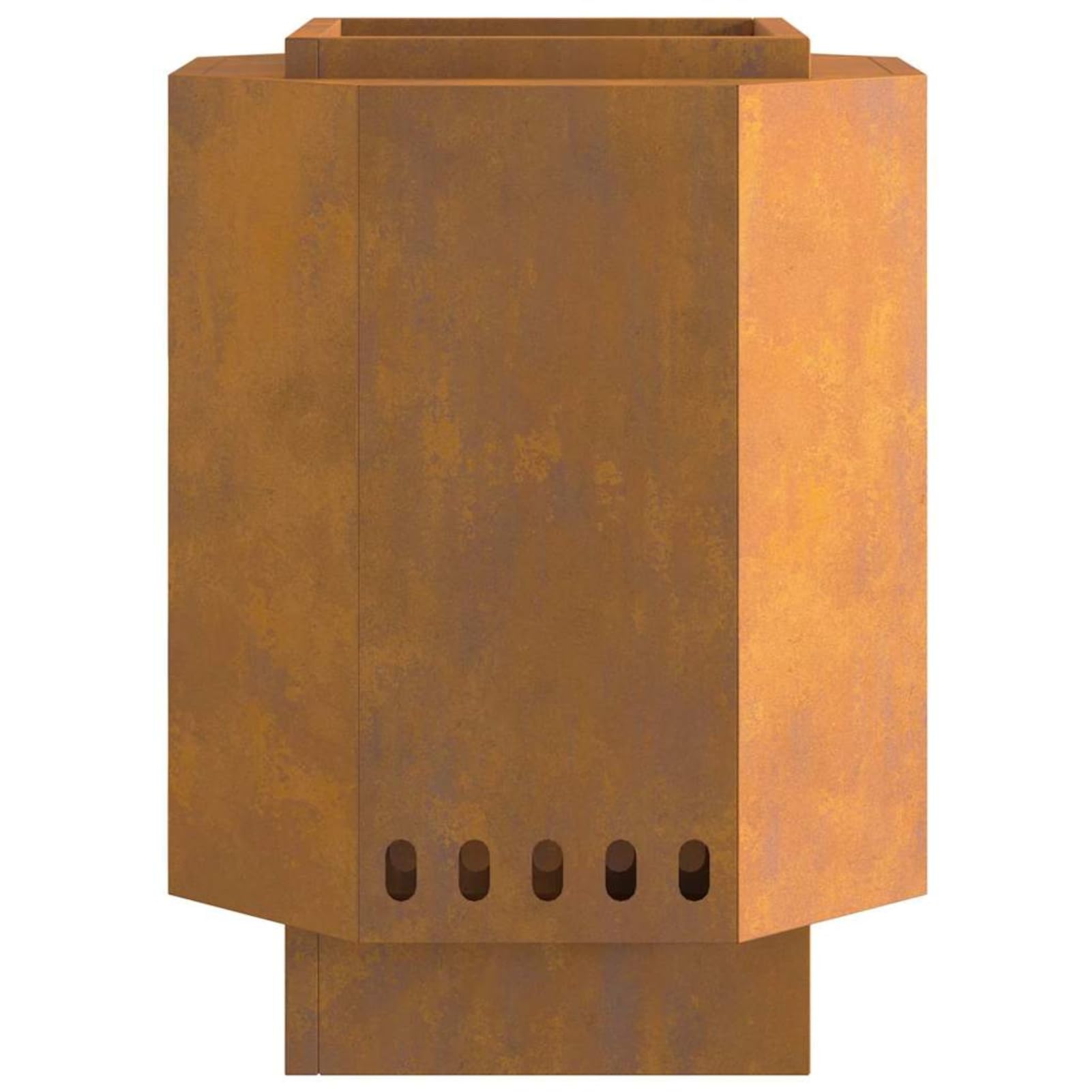 Gecheer Fogata Moderna sin Humo para Jardines y Terrazas - Acero Autopatinable, 38x38x51 cm, Resistente hasta 600 ℃