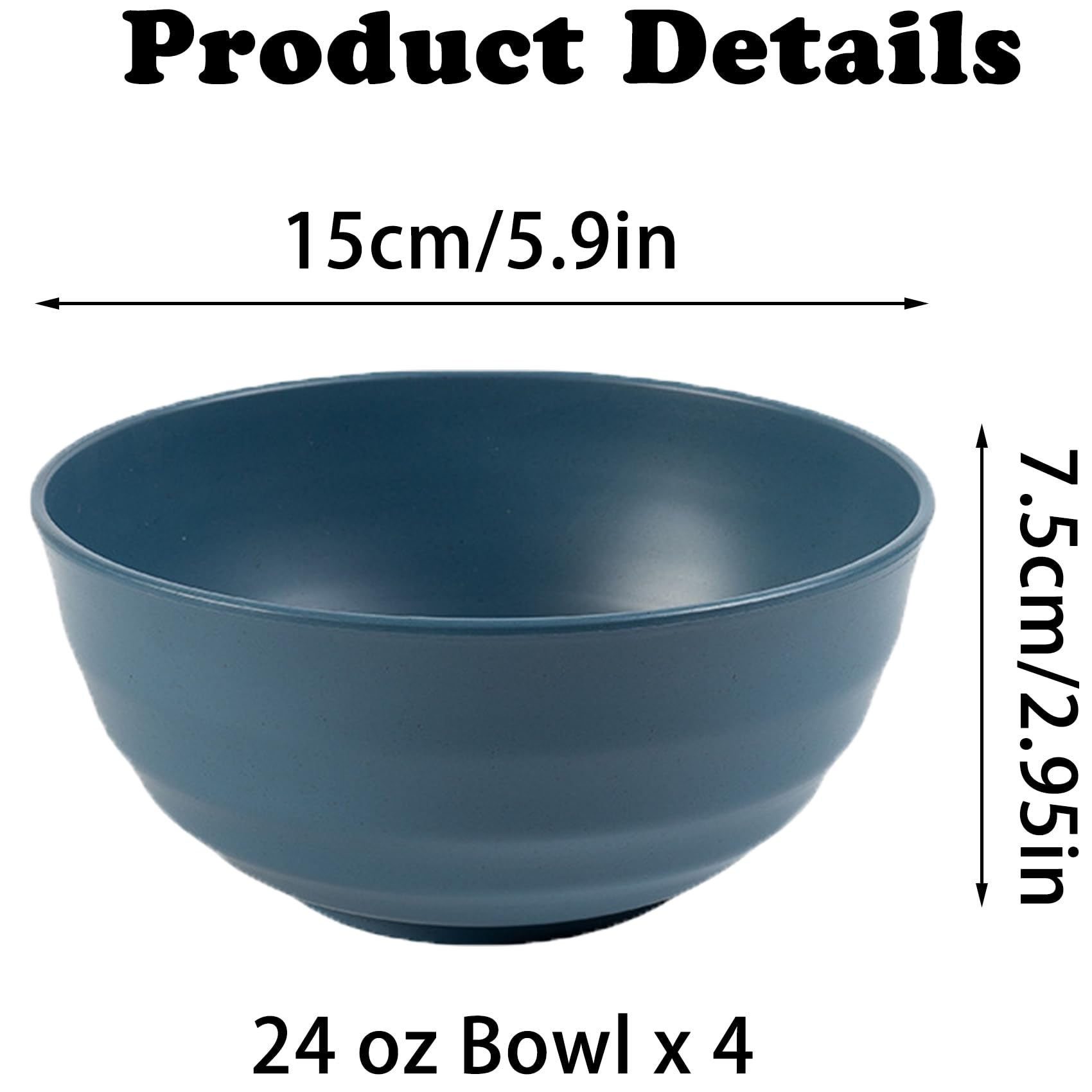 MaoMaoCha Plastic Cereal Bowls 4 Pieces, Unbreakable 700ml/24oz Lightweight Bowl Set - Image 2