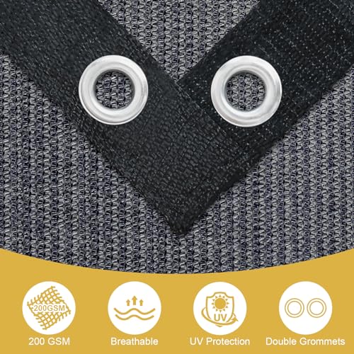 Shade&Beyond 90% Sun Shade Cloth with Grommets, 10' X 12' Pergola Shade Cover Canopy, Mesh Tarp Sun Screens for Patio, Outdoor, Garden, Backyard, Blue Gray — view 4