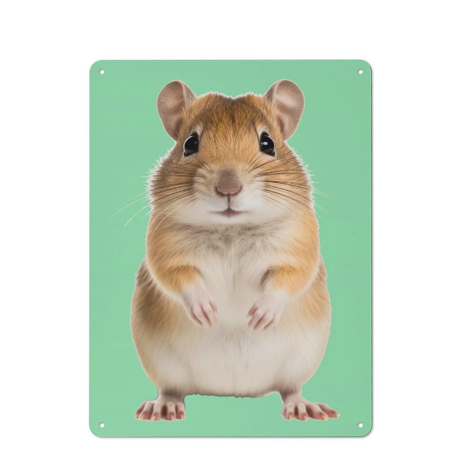 Cute Gerbil Country Vintage Metal Wall Decor 40x30cm, Farmhouse Metal Sign for Kitchen, Cottage, Porch Or Garden Room