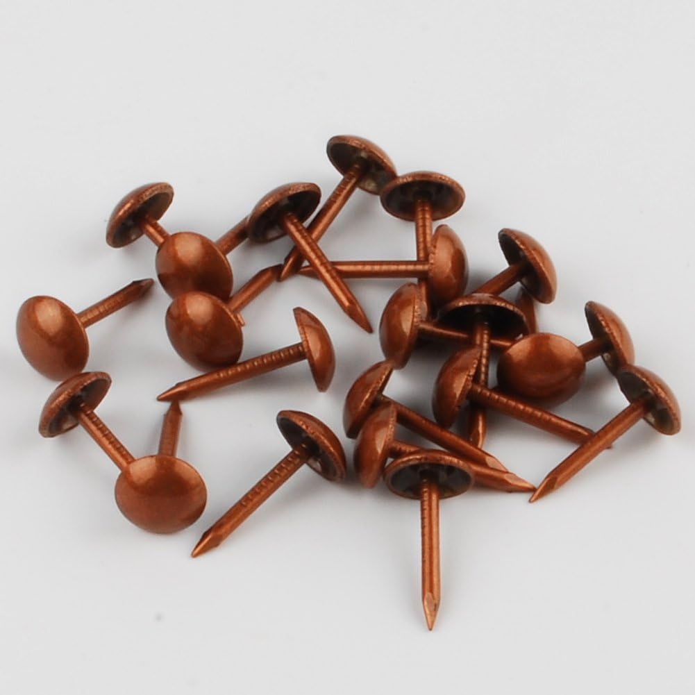 NW 200pcs Bronze Upholstery Tacks Antique Brass Furniture Nails Pins (5x13mm)