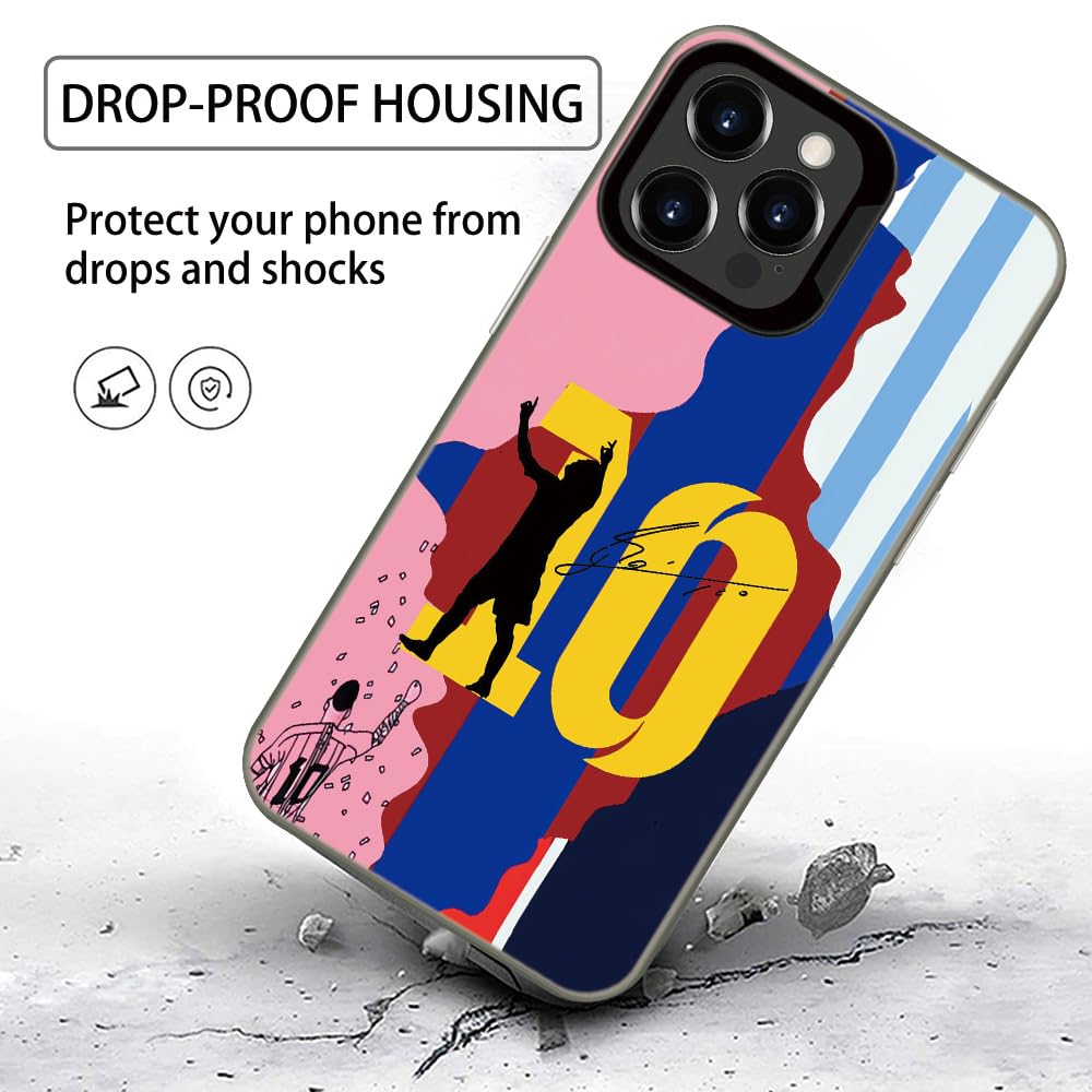 Custodia a puzzle n. 10, compatibile con iPhone 15 Pro Max, design con capra da calcio, custodia protettiva antiurto antiscivolo (Leo)