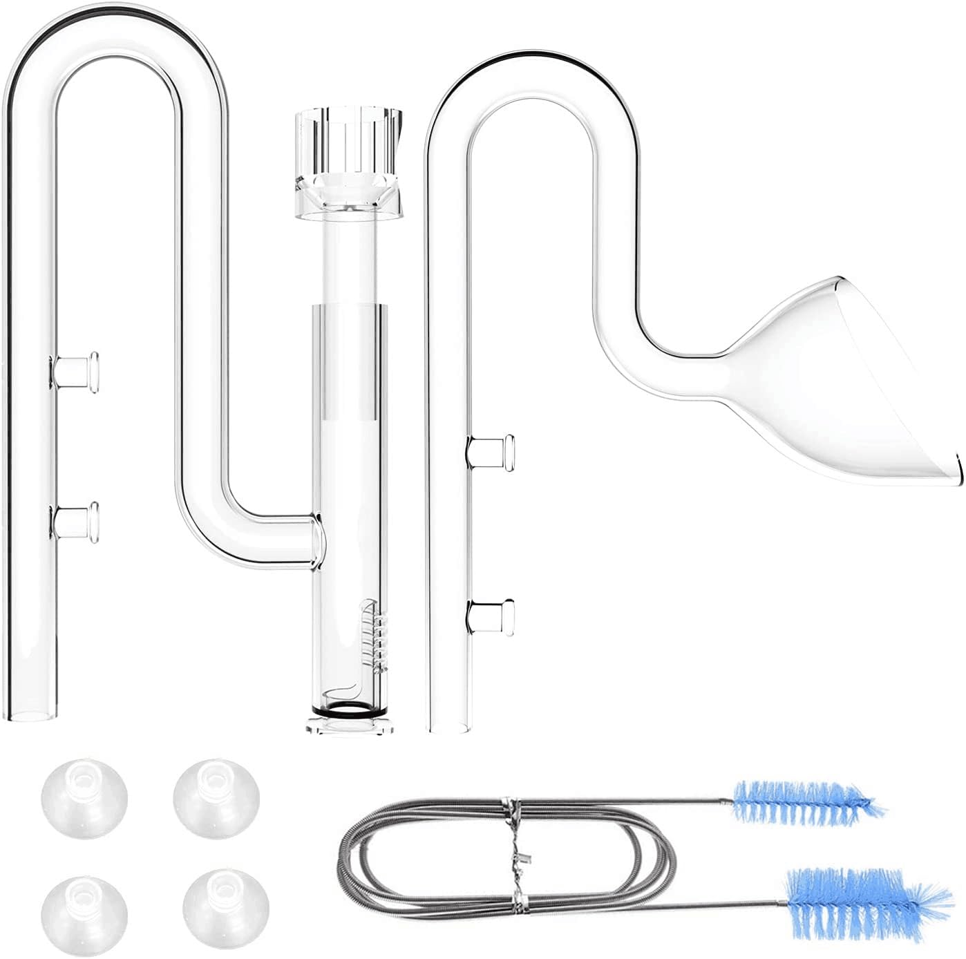 Aquatic Mini Glass Lily Pipe Protein Skimmer Inflow and Outflow for Mini Nano Tank Filter System for Fish Tank Accessories (13mm Set)