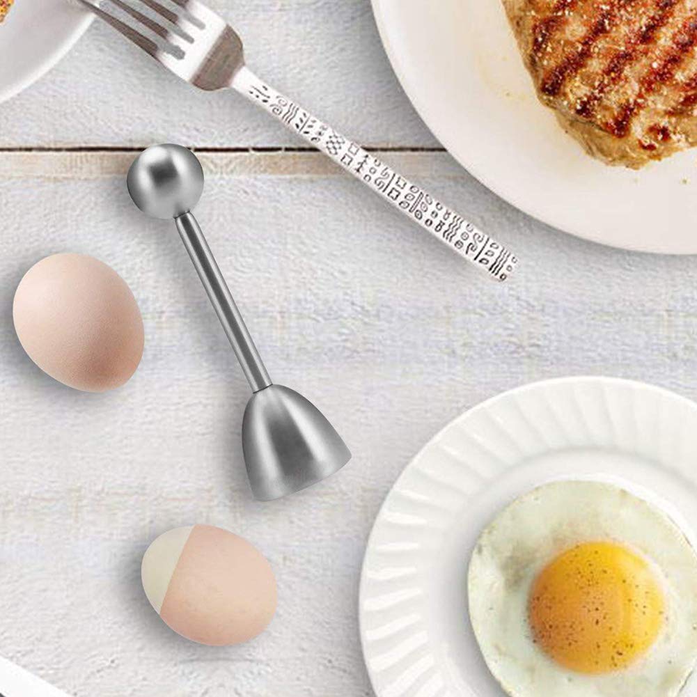 2 Ouvre-Œufs Acier Inoxydable - Coupe Coquille Œufs Durs/Mous - Mécanisme à Ressort