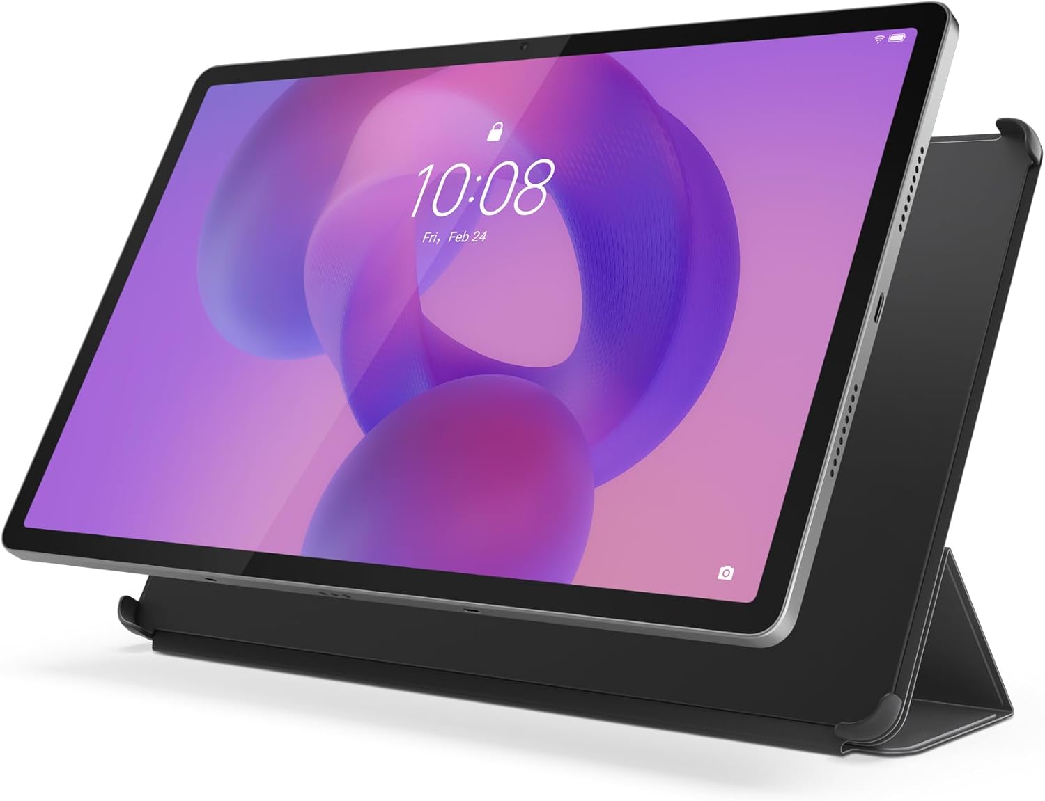 Lenovo Folio Idea Tab Pro - Grey PU Leather Bumper Case with Easy Grip and Sleep/Wake Function and Magnetic Stylus Holder