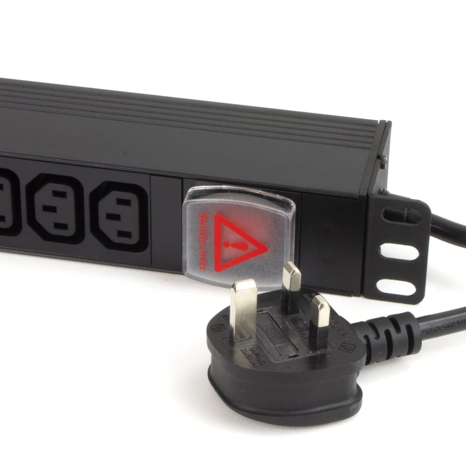 kenable PDU Power Distribution Unit 12 Way IEC C13 Sockets Horizontal Rack Mount UK Plug 3m Cable 3250W Without Surge Protection Black Aluminium โ image 1