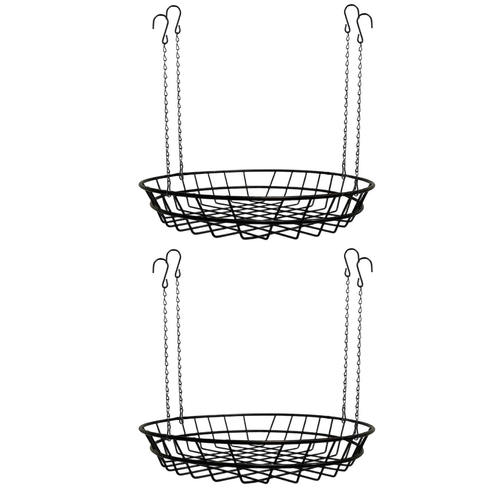 Support pour pot de fleurs en métal robuste et crochets ajustables