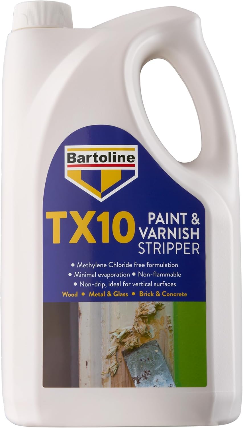 Bartoline Decapante de pintura y barniz TX10 5L: removedor de pintura extrafuerte y no cáustico para madera, metal y más