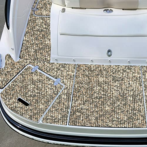 Hzchione Eva Foam Boat Flooring 94.48X35.43 In, Camo Boat Decking Marine Mat Carpet For Boats Non Slip Sea Deck Boat Flooring For Swim Platform Console Self-Adhesive (Desert Camo) #TOP4