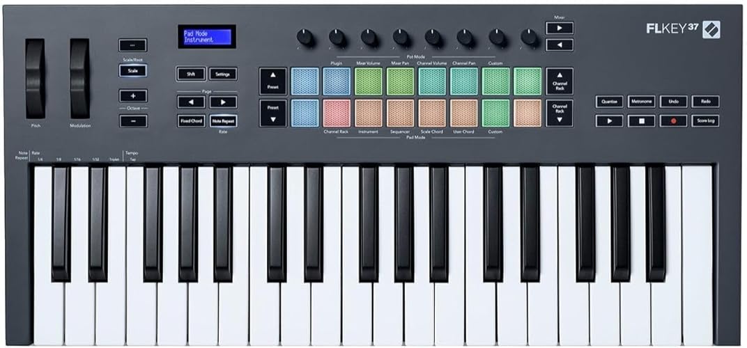 Novation FLkey 37 MIDI Keyboard - Seamless FL Studio Integration with Chord Mode and Scale Mode. All the software you need for Music Production - 37 Keys