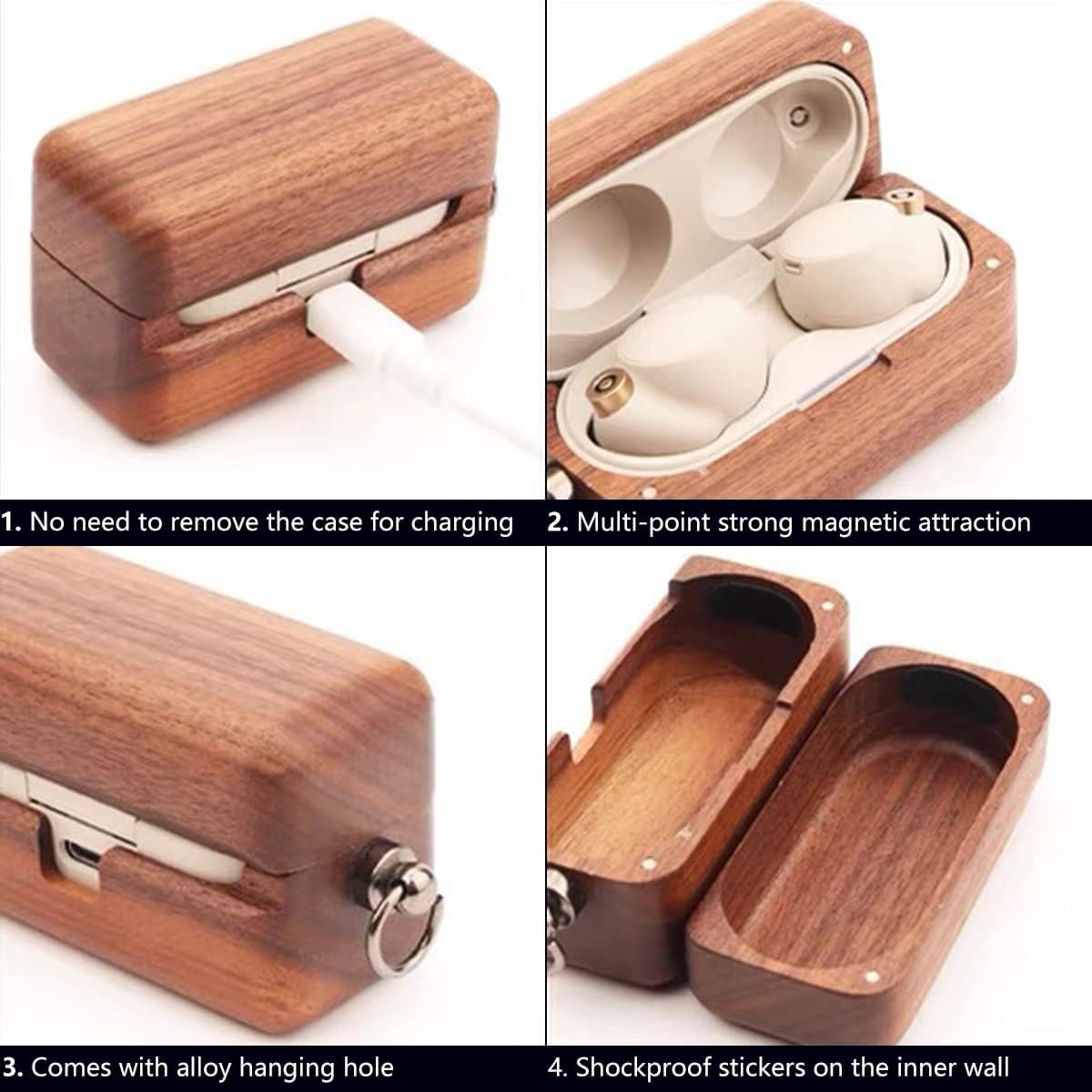 Amazon | Sony WF-1000XM4ワイヤレス充電ケース用ネイチャー木製