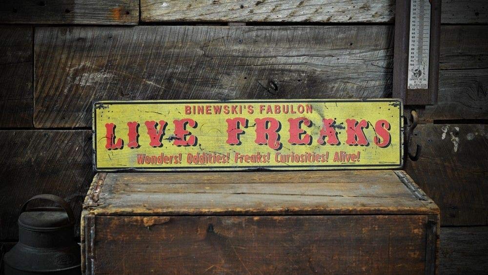 Lotusworld Custom Carnival Freak Show Sign - Rustic Hand Made Vintage Metal 1000675 4X16 Inchs