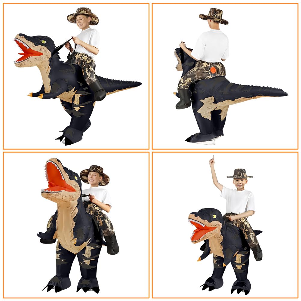 Costume da Dinosauro Gonfiabile, Costume Gonfiabile | Costume Halloween Dinosauro, per uomini e donne, Divertente costume da dinosauro,Strisce Arancioni