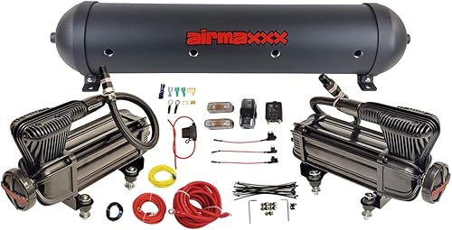 Miniatura 1 de Compresores de aire Black X-Series Dual Pack, kit de cableado y tanque de aire de aluminio de 5 galones (120150)
