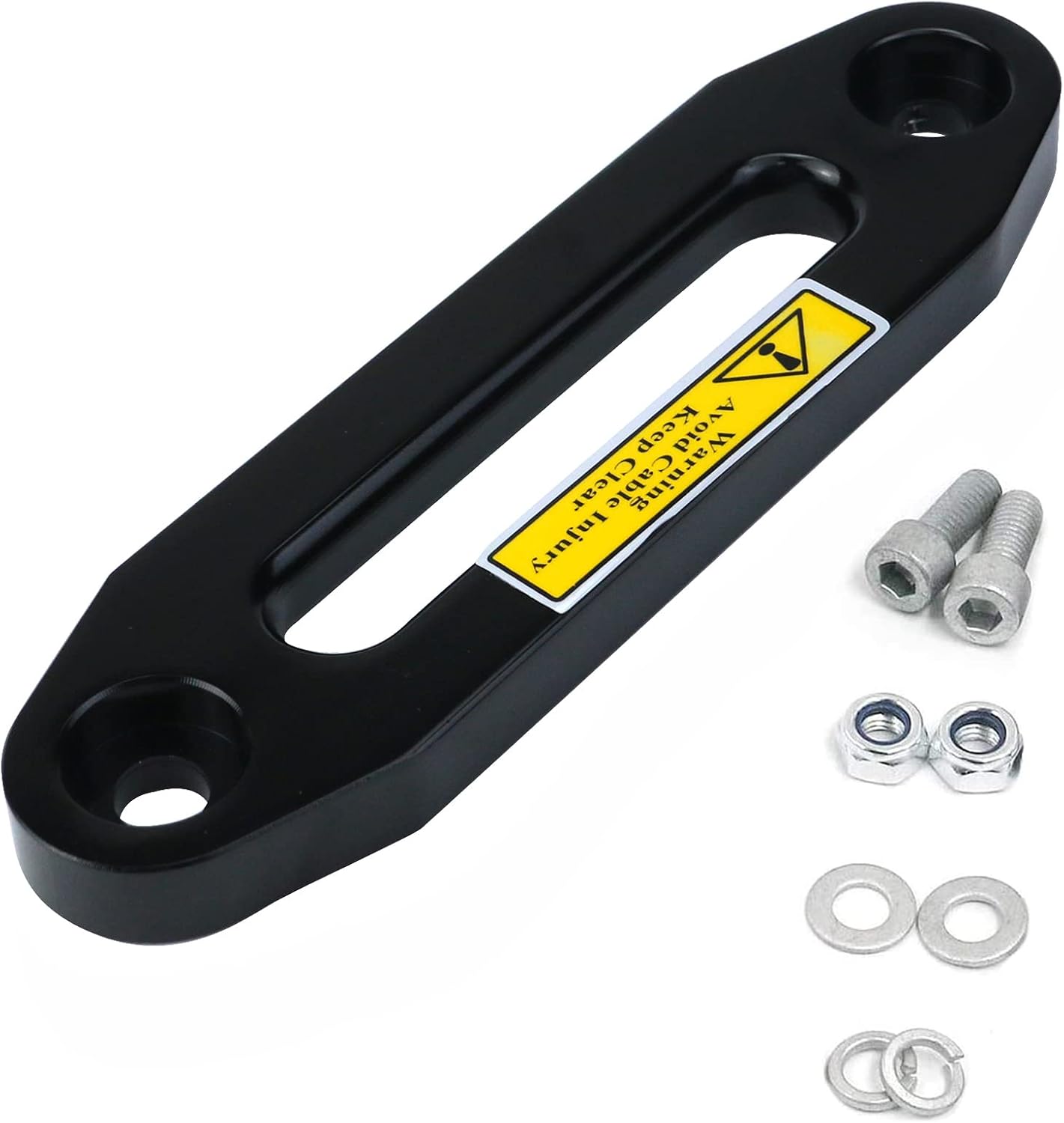 MY MIRONEY Black 6" Bolt Pattern Aluminum Alloy Hawse Fairlead Synthetic Winch Rope, 3500-4500lbs