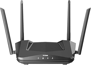 D-Link AX1500 Mesh Wi-Fi 6 Router - 802.11ax Router, Gigabit, Triple-core Processor, Dual Band, OFDMA, Voice Control with Google Assistant and Amazon Alexa (DIR-X1560)