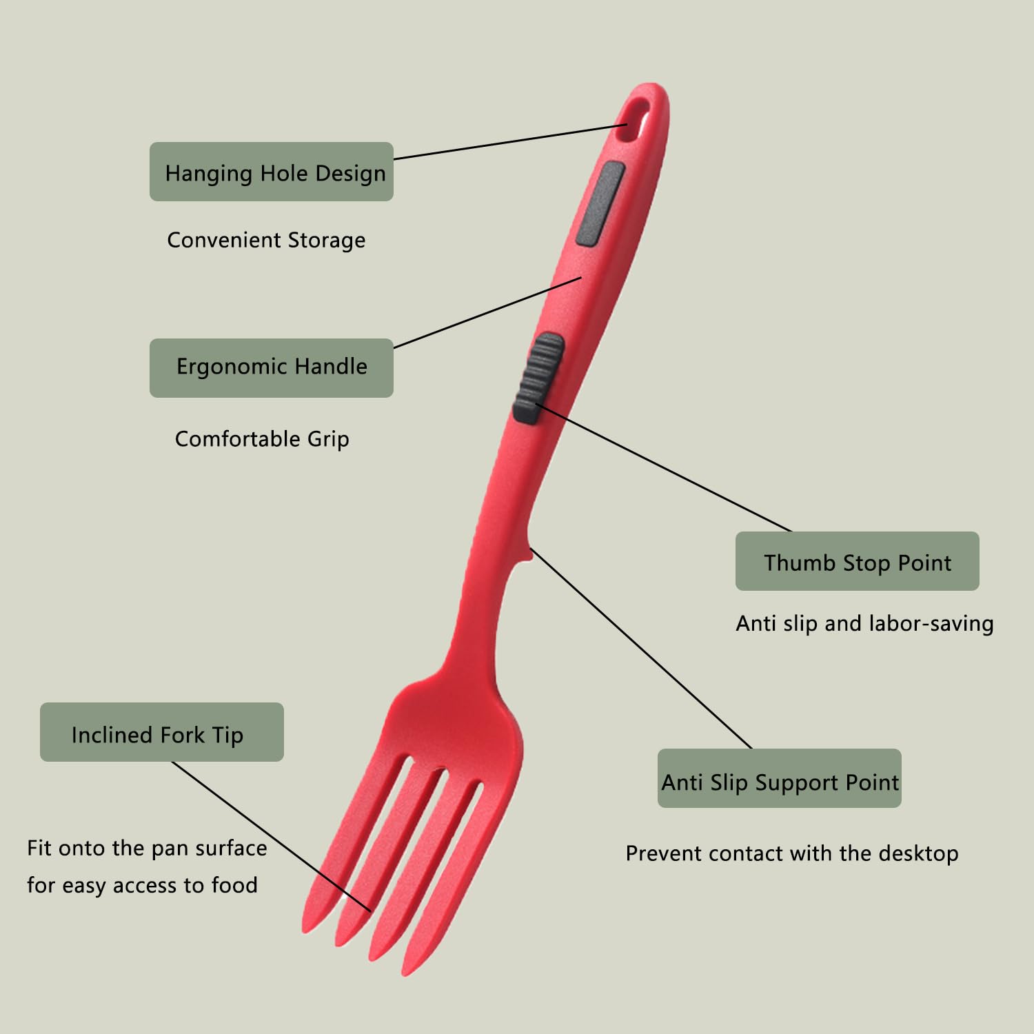 Forchetta Flessibile In Silicone, 2 Pezzi Forchettone Da Cucina, Forchettone Silicone Cucina, Forchetta Per Frullare, Resistente Al Calore, Antiaderente, Per Frullare e Mescolare (Rosso, Blu)