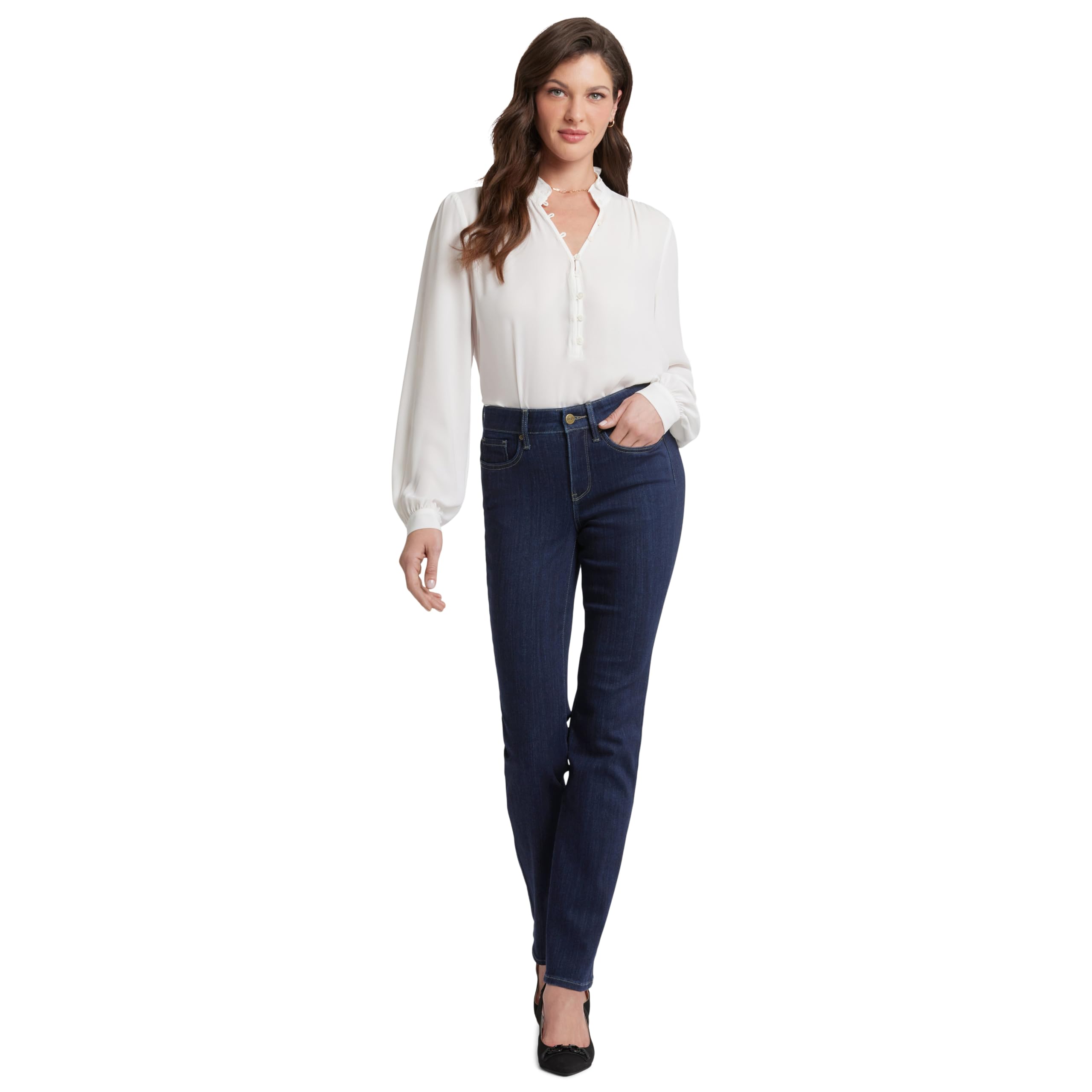 NYDJ womens Marilyn Straight Denim jeans, Black Bdm, 12 US — view 52