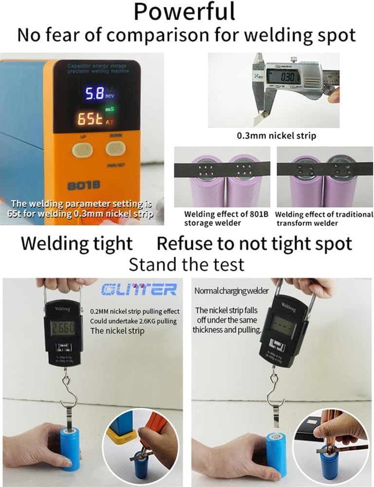 11.6kW Battery Spot Welder Portable Mini Battery Welder Capacitor Energy Storage Pulse Spot Welder Spot Welding Machine for 18650 14500 Lithium Battery Pack