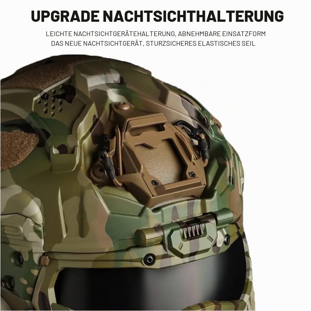 ACEXIER Taktischer Sturmhelm II mit Maske Headset Anti-Fog Fan Militärjagd Airsofthelm CS Paintball Vollgesichtsschutzausrüstung