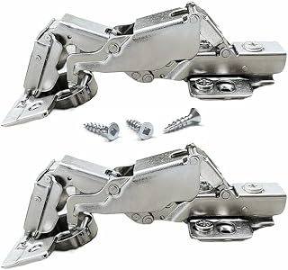 Slick Dealz Cabinet Hinges 165 Degree (1 Pair - 2 Hinges) Lazy Susan Frameless Two Way Full Overlay Soft Closing Concealed Corner Cabinet Hinge