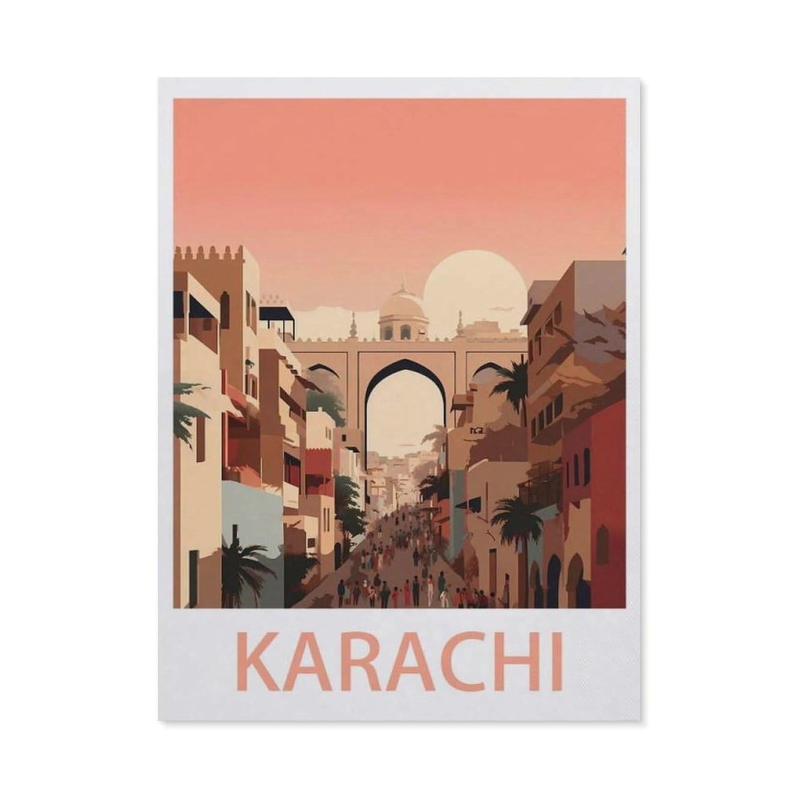 Metal Sign Tin Sign，Karachi(30x40cm）