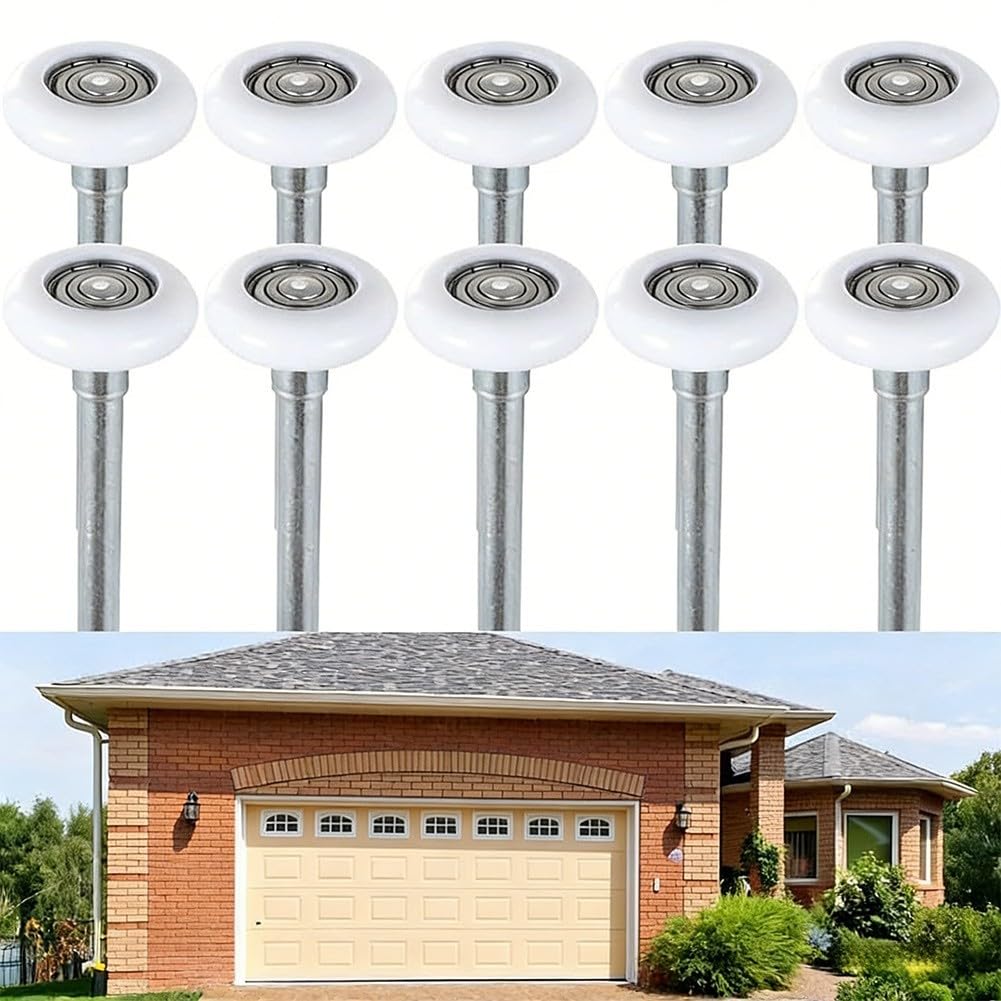 Juego de rodillos de nailon para puerta de garaje con rodamientos sellados 6200ZZ compatibles con la mayoría de conjuntos de puertas residenciales estándar (6200 46 x 120)