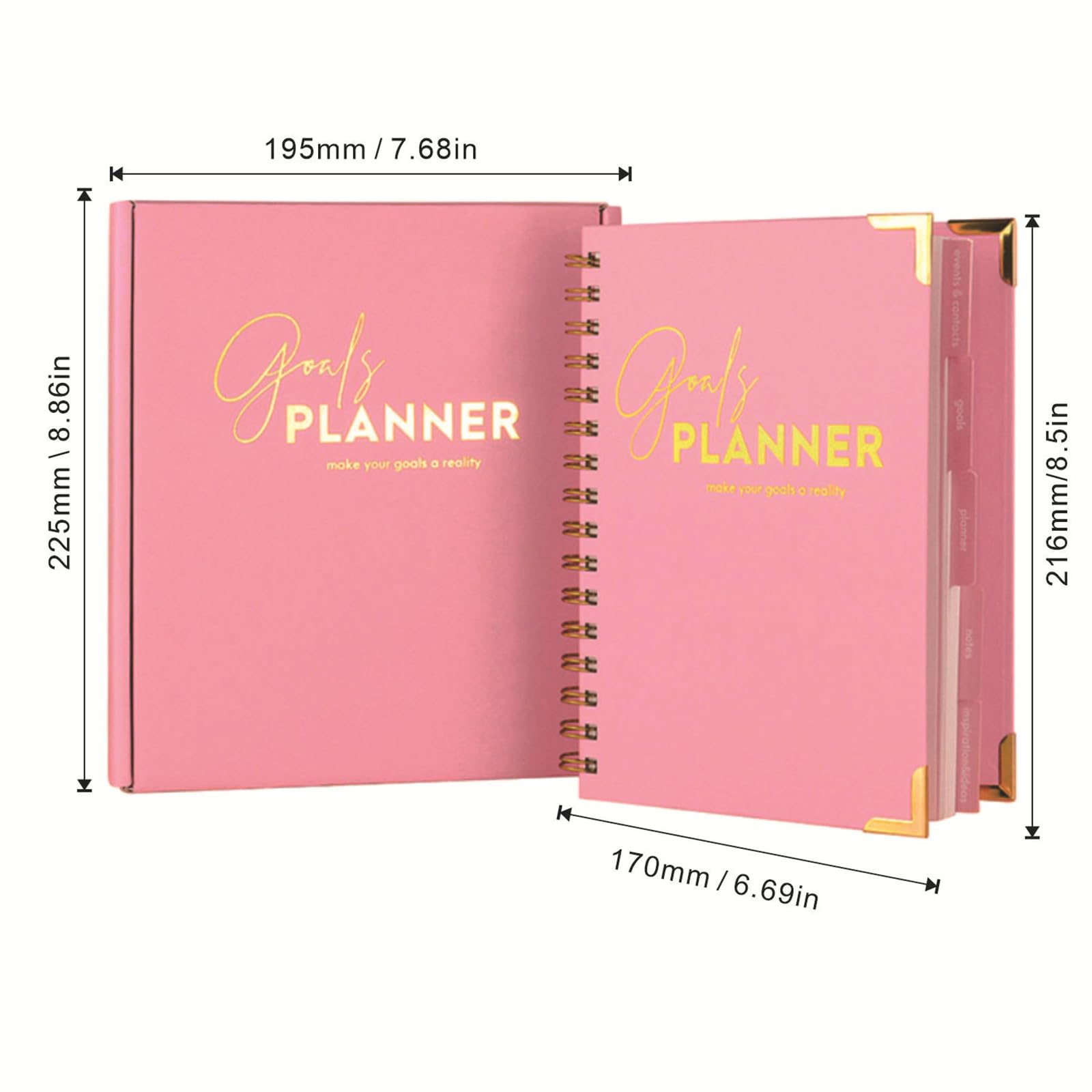 Elegante carta spessa con linguette laminate Ampio spazio per professionisti impegnati Agenda premium con copertina rigida con sezioni mensili settimanali gestione efficiente delle attività