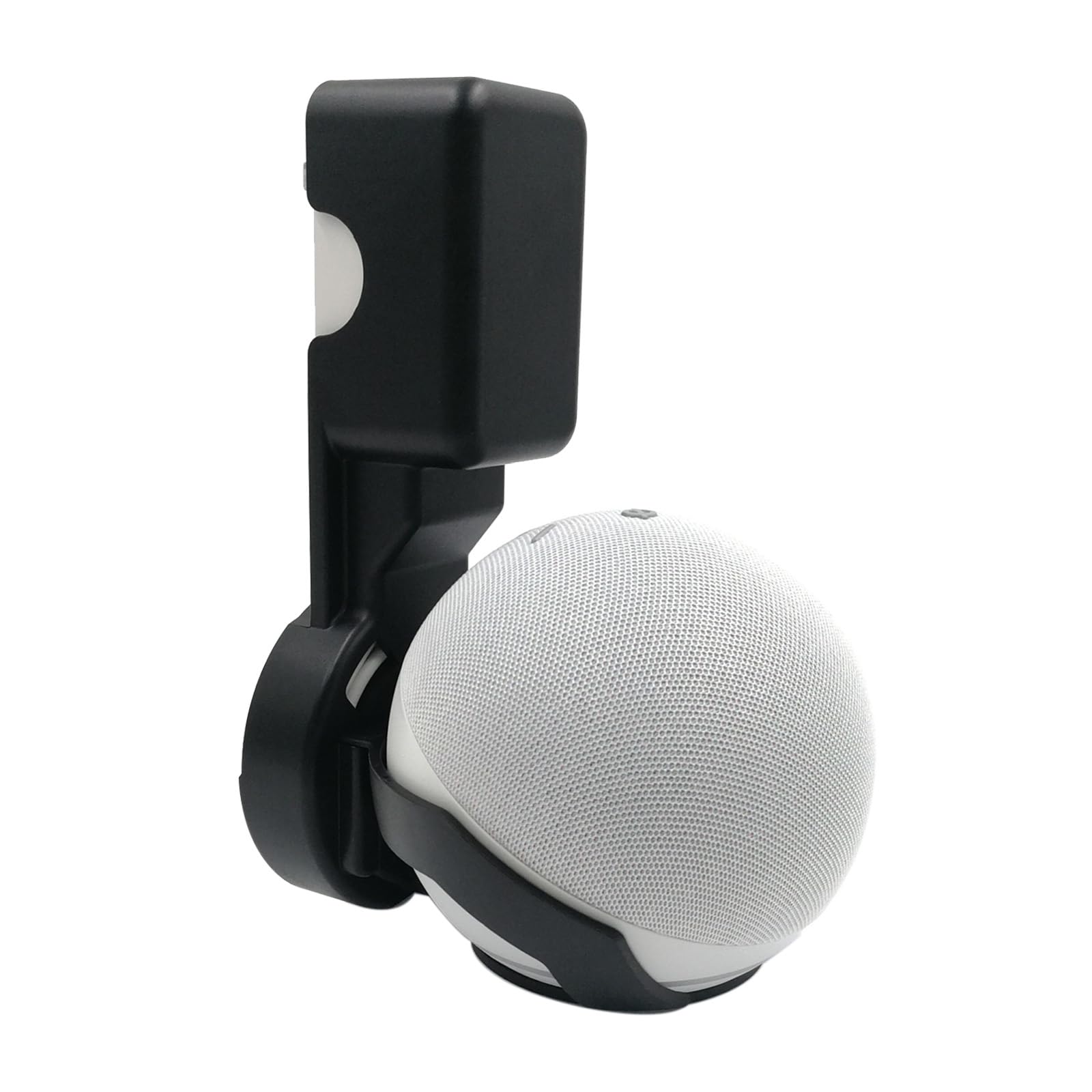 Vauki Soporte de pared para altavoces Echo Dot 4/5, ahorro de espacio, no requiere taladrar, soporte de enchufe de 5ª y 4ª generación, soporte de pared con gestión de cables integrada (negro)