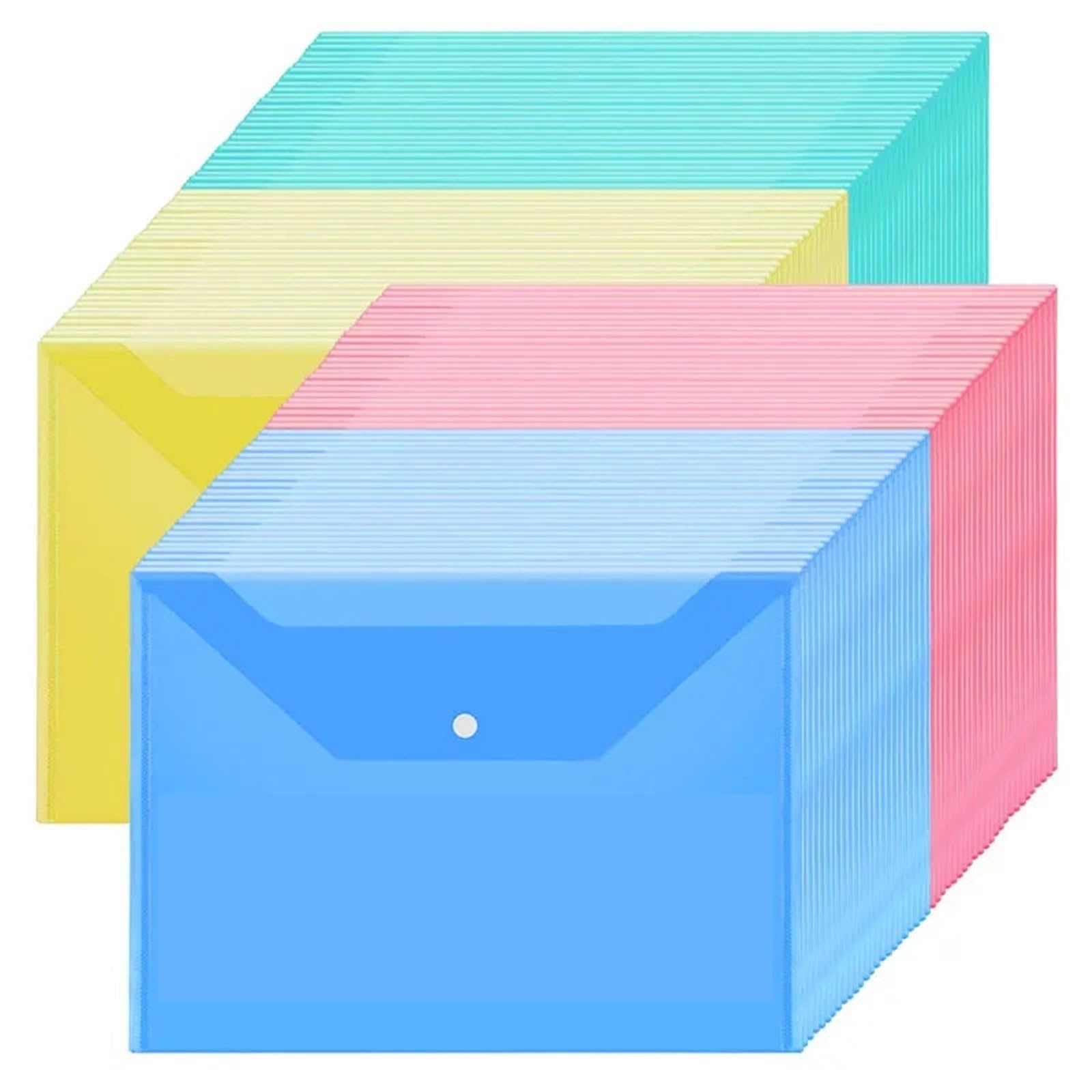 Chemises de classement, Sac de classement documents transparent et multicolore, 50/100 pièces(50Pcs-Multicolour)