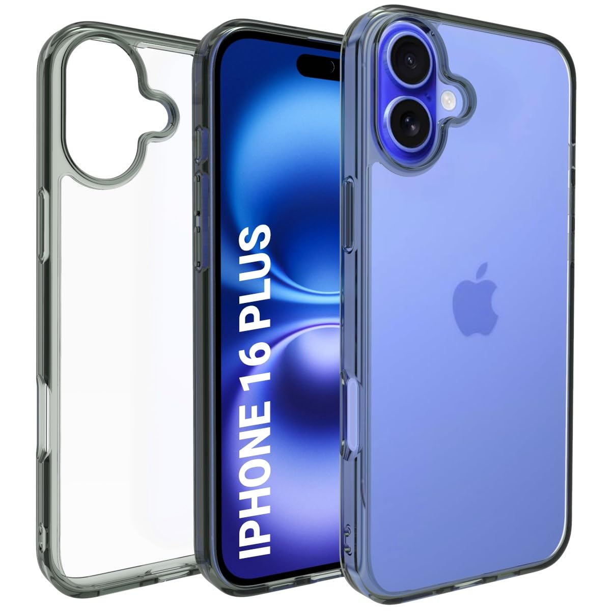 RIGGEAR Shockproof Clear Hybrid Armor for iPhone 16 Plus Case, iPhone 16 Plus Back Cover (Smoke Black Clear TPU Bumper + Crystal Clear PC) (B0DFHGFXNQ) Amazon Price History, Amazon Price Tracker