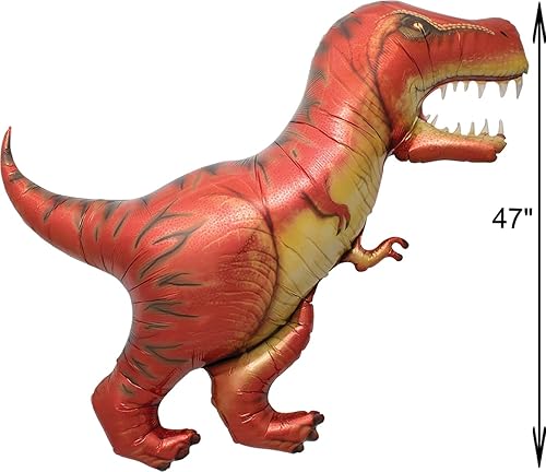 Miniatura 2 de Kit de 11 globos prehistóricos gigantes de dinosaurio T-REX, triceratops y apatosaurio