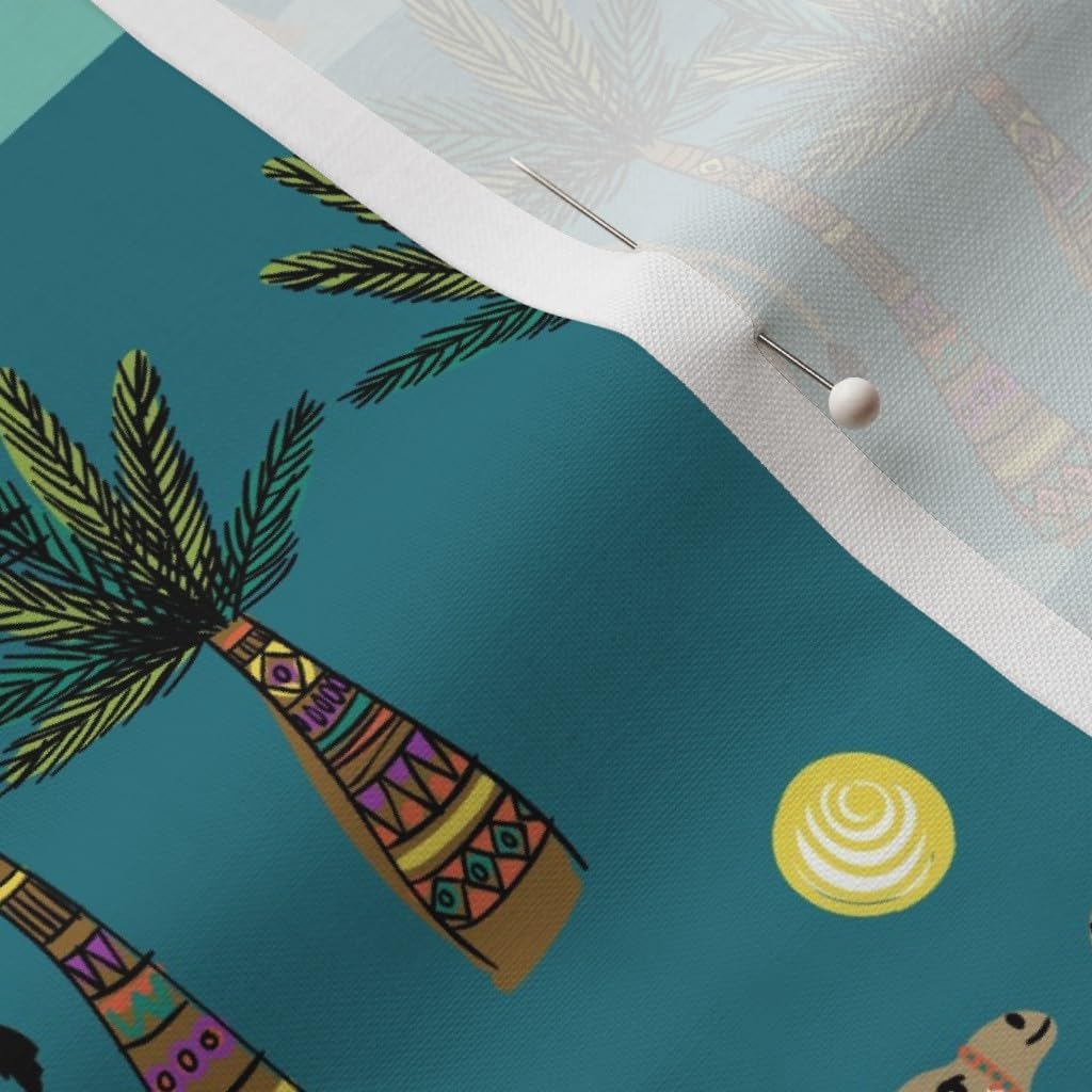 Spoonflower Fabric - Desert Camel Palm Tree Printed on Petal Signature Cotton Fabric by The Yard - Sewing Quilting Apparel Crafts Decor