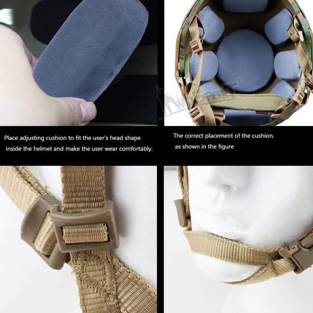 Tactical Area Casco táctico Airsoft para Exteriores, 2 en 1, Equipo de Campo, Casco Protector ABS Ajustable