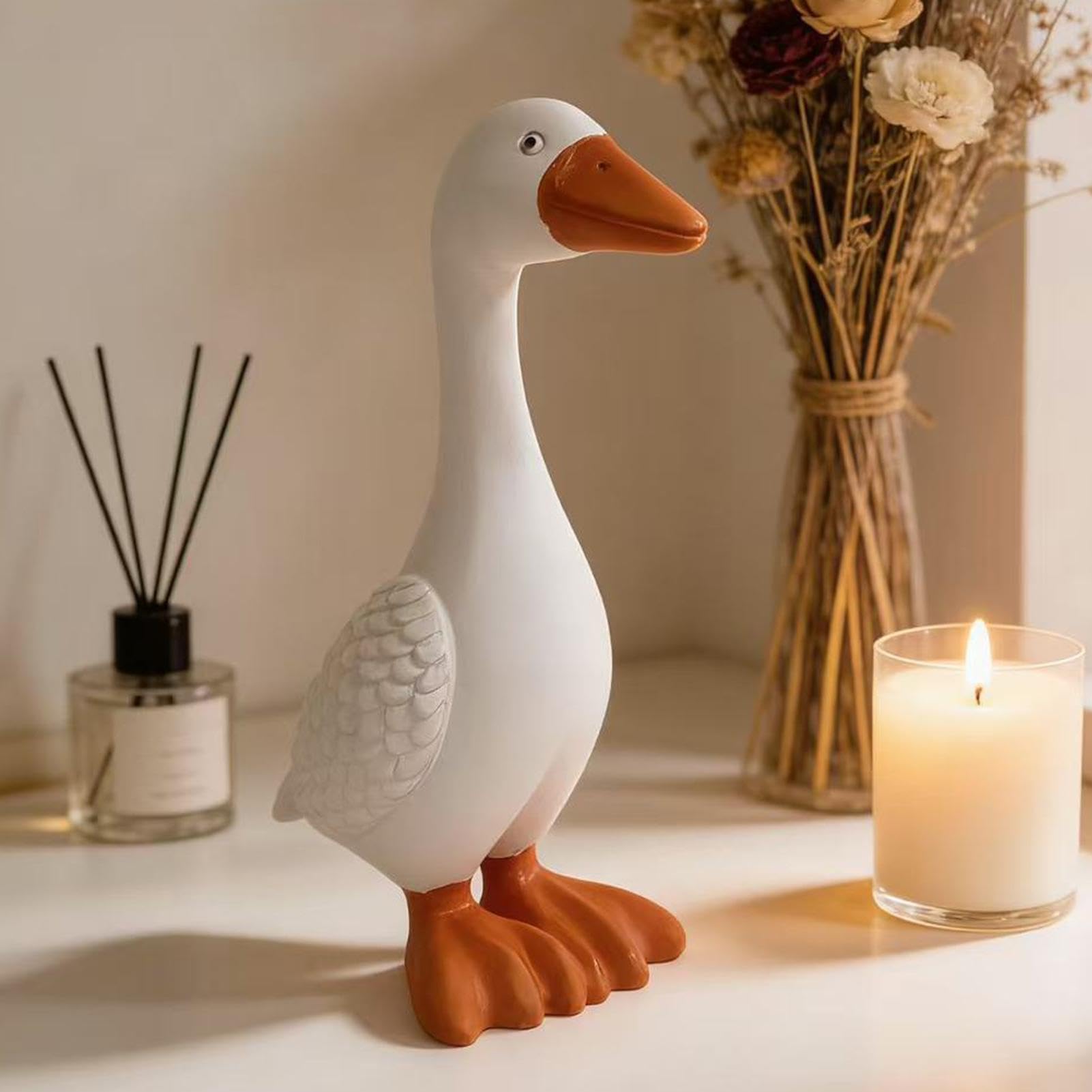 Oca decorativa per prato, 2 pezzi, sculture di animali per esterni