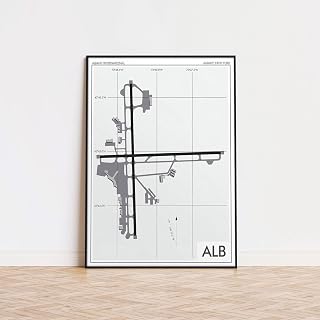 Mimimalist Poster of Albany International Airport Alb 1 | 11x17 12x18 16x24 24x36 Minimalism Unframed Wall Art | Modern Traveler Print for Gift | Minimal Home Office Decor