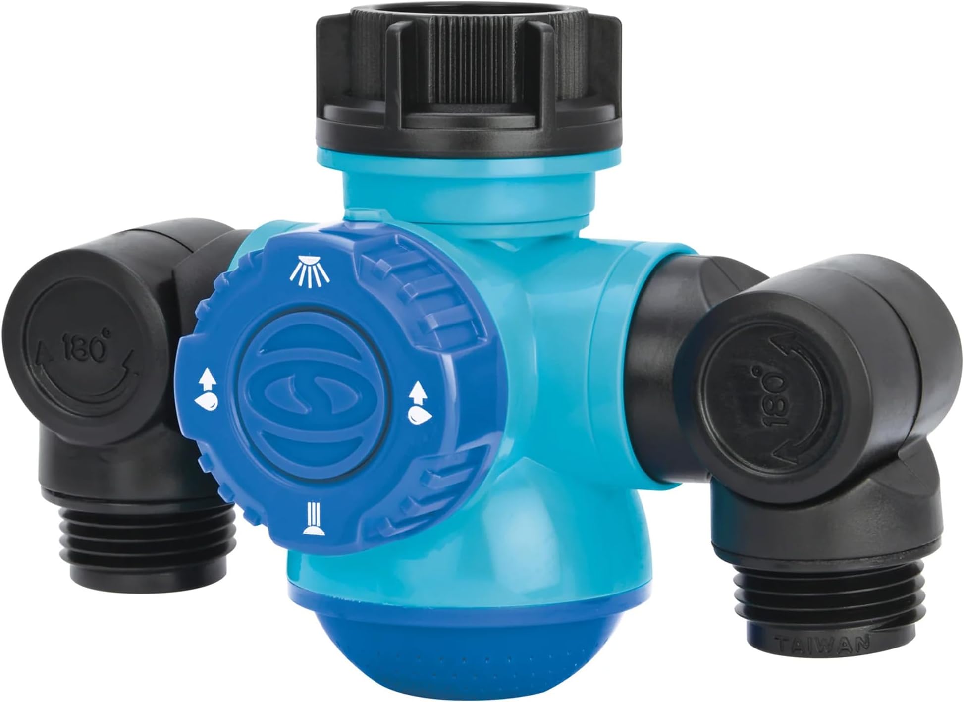 Aqua Joe SJI-MFGA2 Multi-Function Outdoor Faucet and Dual Garden Hose Tap Connecter